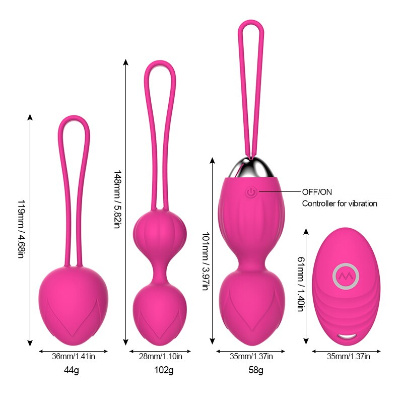 Wireless Remote Control Egg Shaped Quiet Vibrator (3 Egg Vibrators per Package + 1 Remote)) (Various Colors To Choose From)