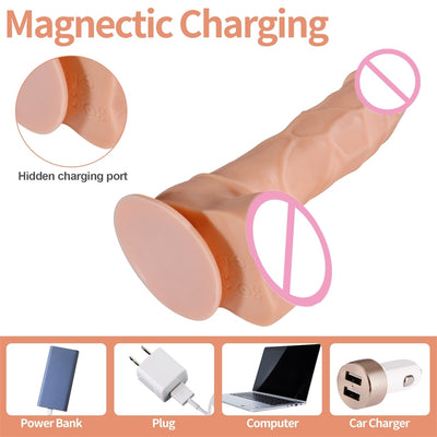 3 in 1 Rechargeable Realistic Suction Cup Vibrator With Wireless Remote Control, Double Vibration, Strong Vibrating, Rotating Stimulation