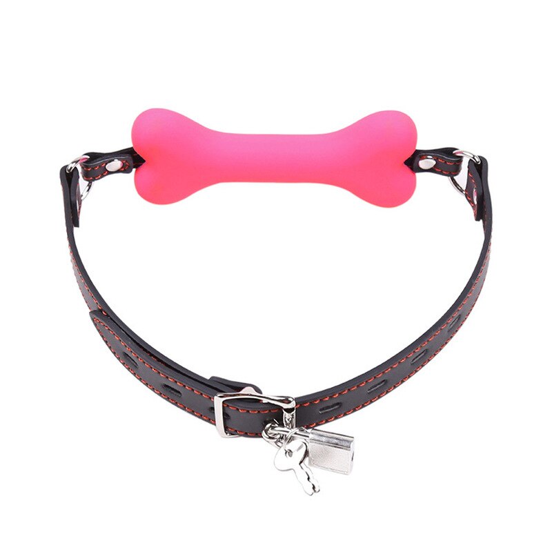 Silicone Mouth Gag and Neck to Handcuffs Restraint (Both Sold Separately) (3 Colors)