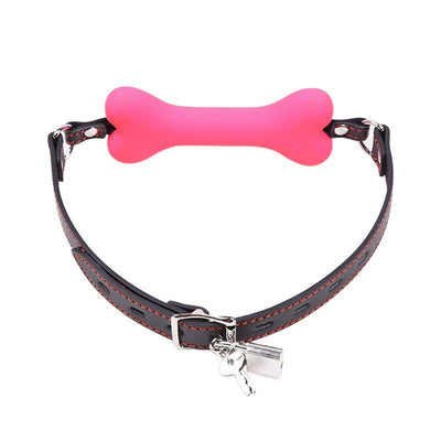 Silicone Mouth Gag and Neck to Handcuffs Restraint (Both Sold Separately) (3 Colors)