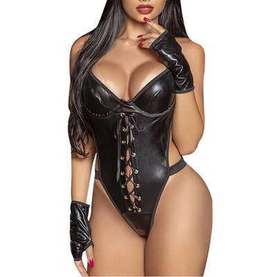 Exotic Sexy Spandex/Synthetic Leather Lingerie Bodysuit- (Various Styles And Sizes)