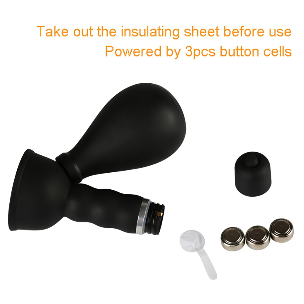 2 Battery Powered Nipple Suckers with internal brushes to tickle your nipples (Button Batteries Included)