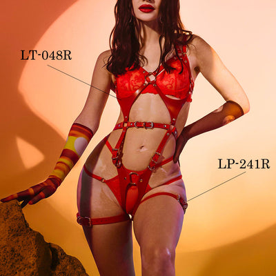 Sexy Synthetic Leather Lingerie Body Harness Set Accessories. Various styles and colors.