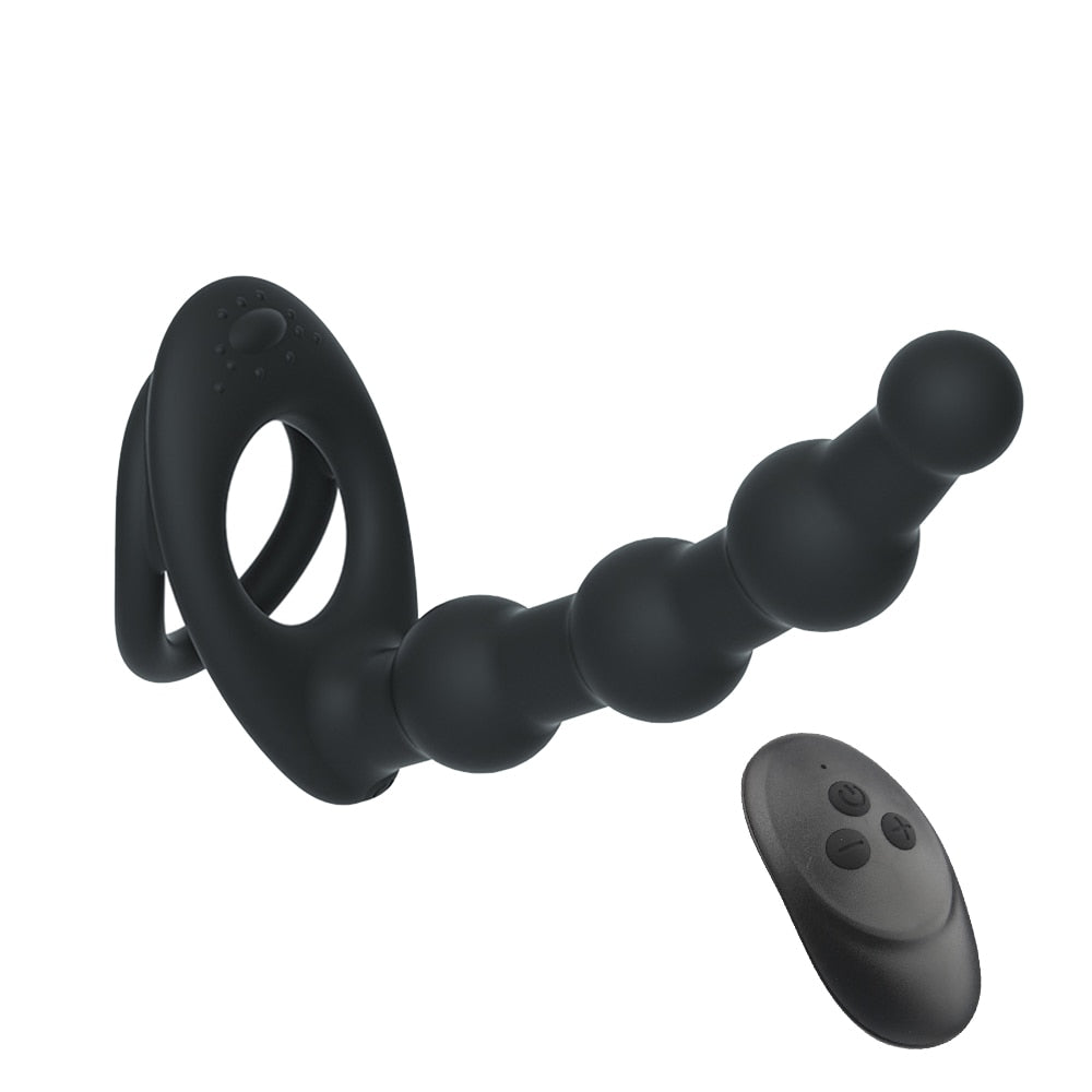 Double Penetration Strap on Anal Vibrator For Couples Dildo Vibrator Sex Toys for Woman - toys-3366
