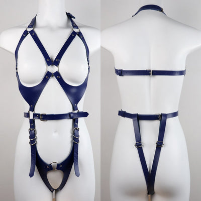 Sexy Synthetic Leather Lingerie Body Harness Set Accessories. Various styles and colors.