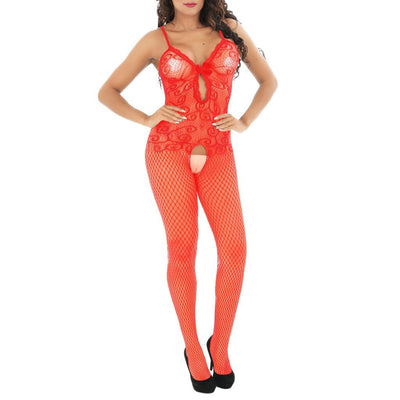 Sexy Erotic Transparent Crotchless Lace Body Stocking (Various Colors)
