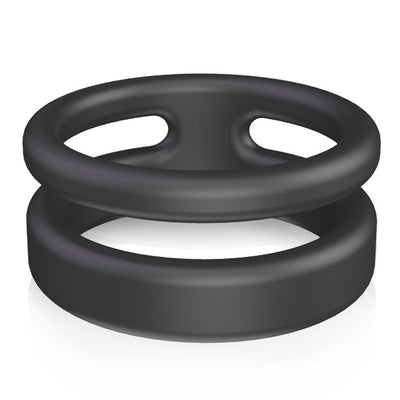 Double anneau pénien en silicone pour aider à retarder l'éjaculation précoce. Les résultats peuvent varier.