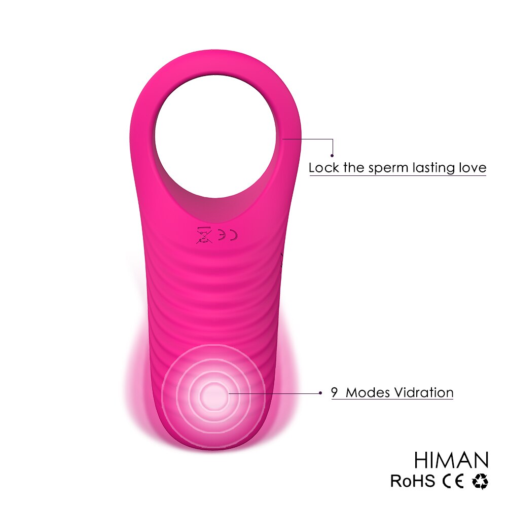 9 Vibration Modes. USB Rechargeable Penis and G-Spot Stimulator Sleeve for Penis.  (2 Colors.)