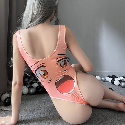 Anime Women's Sexy Lingerie Jumpsuit Sexy Printed Open Crotch Bodysuit