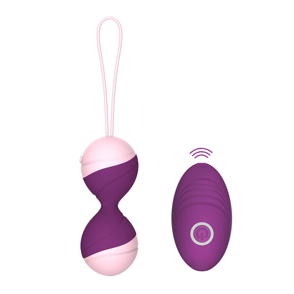 Vibrations à 10 fréquences, vibromasseur en silicone à boule vaginale télécommandée sans fil.