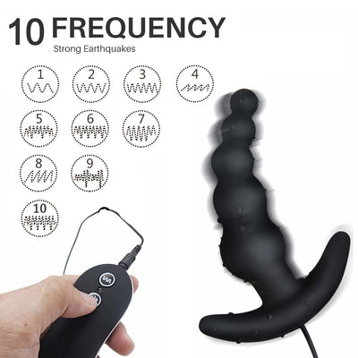 Vibrations portables à 10 fréquences, étanches, rechargeables et à piles, télécommande sans fil, vibromasseur anal.