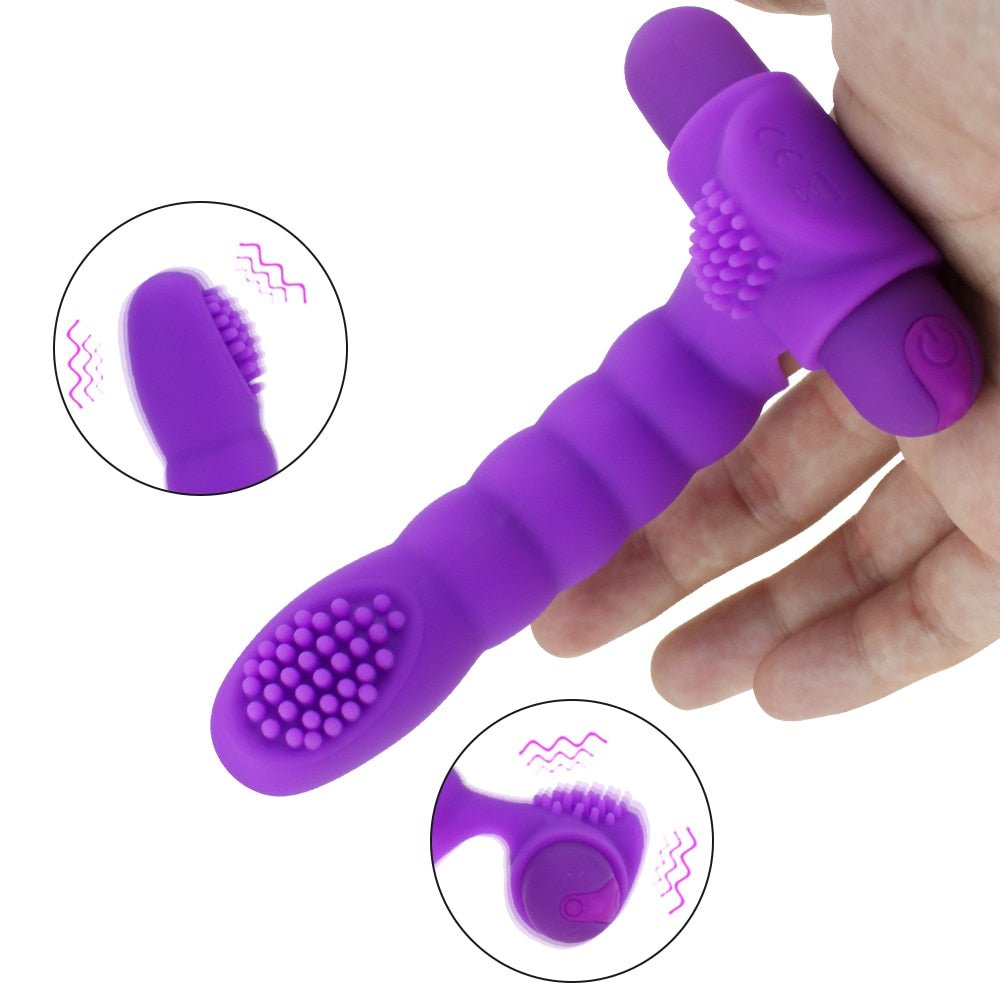 10 Frequency Modes Rechargeable Waterproof Silicone Vibrator (2 Colors)