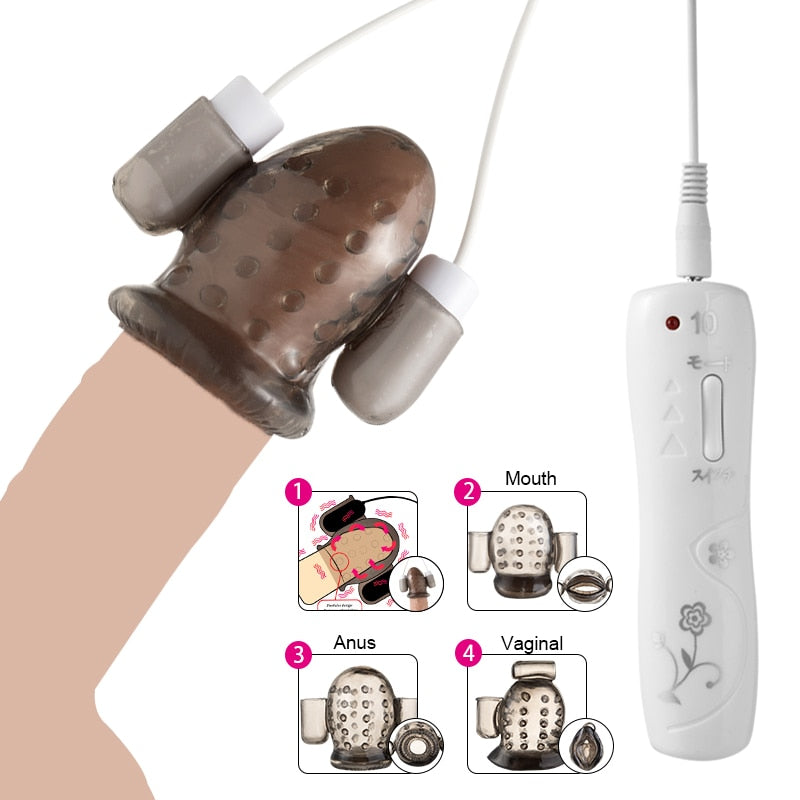Silicone Penis Tip stimulator (Various Colors) With Wired or Wireless Remote