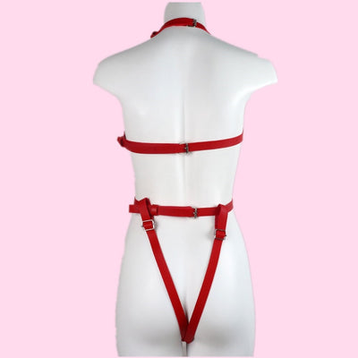 Sexy Synthetic Leather Garter Harness Lingerie, Accessories sold separately. (Various Colors)