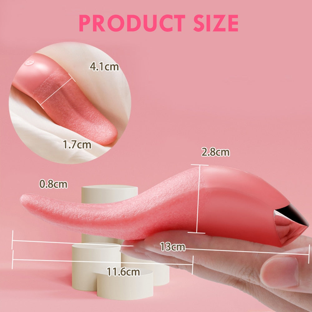 10 Frequency Mode, Waterproof, Tongue Licking Vibrator/Stimulator For Nipples, Testicles, G-Spot, Clitoris, Anal, Ears, Etc.