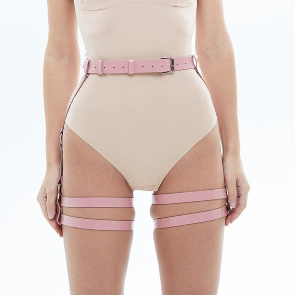 Hot Sexy Erotic Various Colors and Styles - Synthetic Leather Garter Belt Body/Chest/Thigh Straps Lingerie.