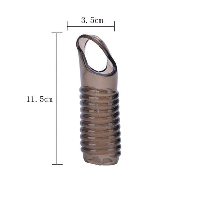 Erotic Penis Sleeve with Ridges and Testicles Slot Waterproof Reusable.