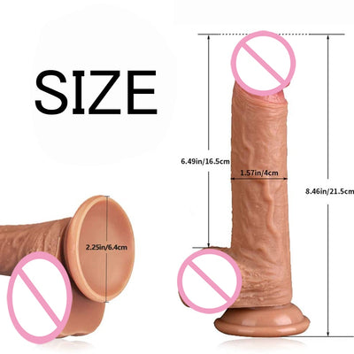 22CM Realistic Silicone Dildo with Thick Glands and Suction Cup.