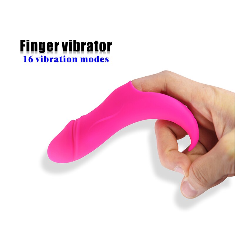 16 Mode Silicone Slip-On Finger Vibrator/Massager G-Spot Stimulator (2 Colors)