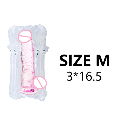 Erotic Soft Jelly Realistic Dildo Strong Suction Cup Anal Butt Plug.