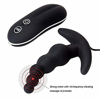 Wearable 10 Frequency Vibrations, Waterproof, Rechargeable and Battery use, Wireless Remote Control, Anal Vibrator.