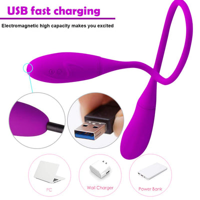 Vibromasseur double tête étanche rechargeable à 7 vitesses.