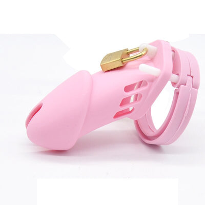 Adjustable Silicone Male Chastity Penis Tip Cage Device Small/Large Lockable Ring Sleeve.  (Various Colors)