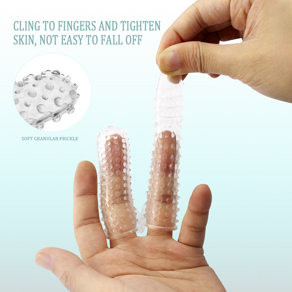 2PCS  Double Finger Sleeve Stimulator for G-Spot/Vagina.