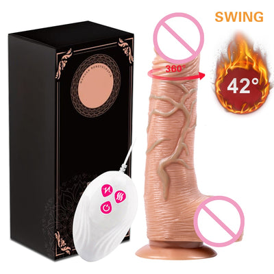 Rechargeable Waterproof Heated Realistic Dildo With Suction Cup with Remote Control