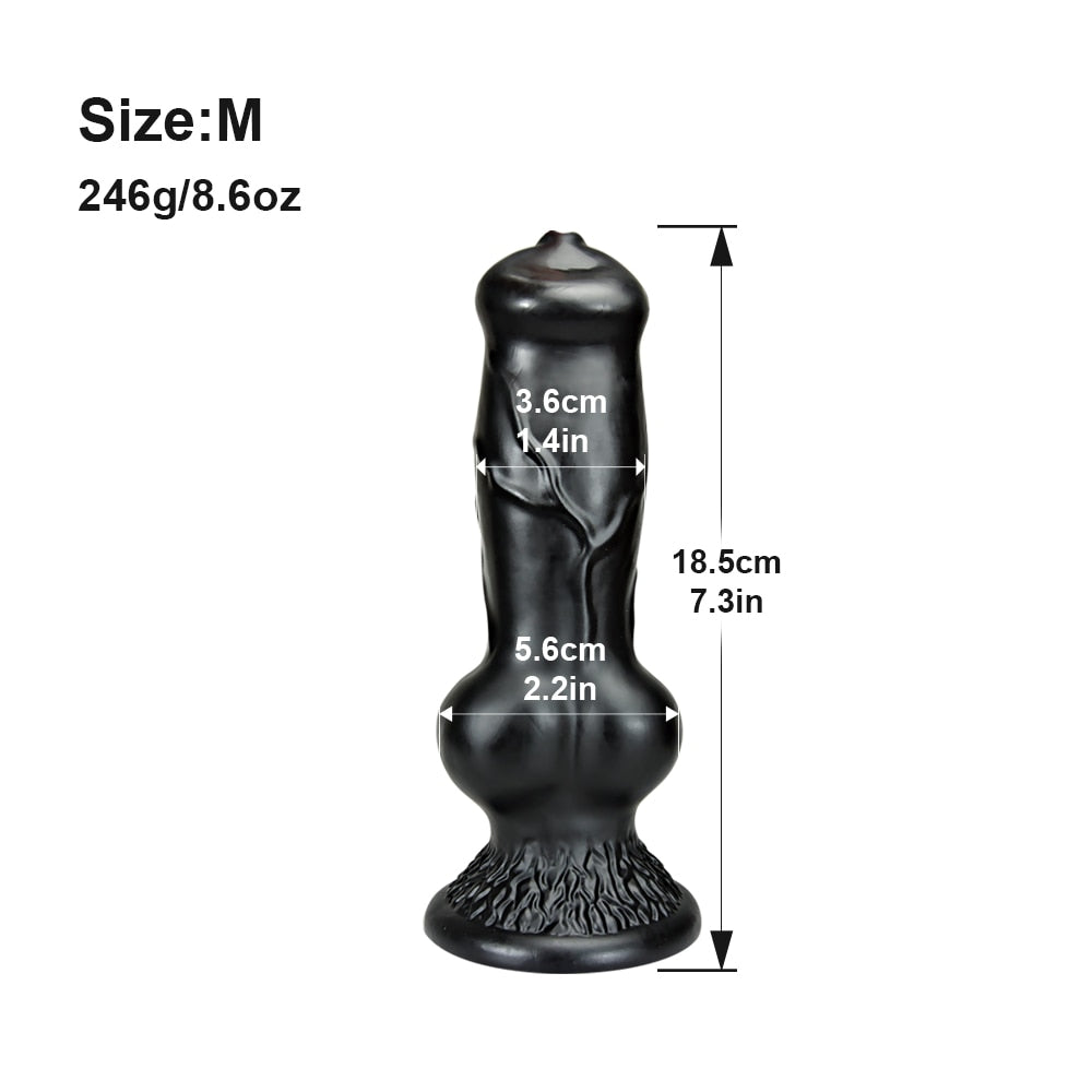 Big Silicone Animal Tip Dildo Various Sizes and Colors.