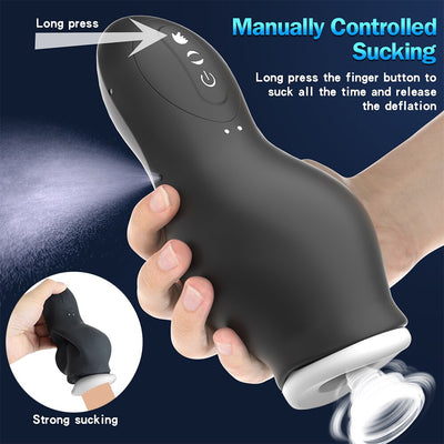 Male Sucking Masturbation Cup Automatic Telescopic Rotation Blowjob Masturbators Sex Machine - toys-3366