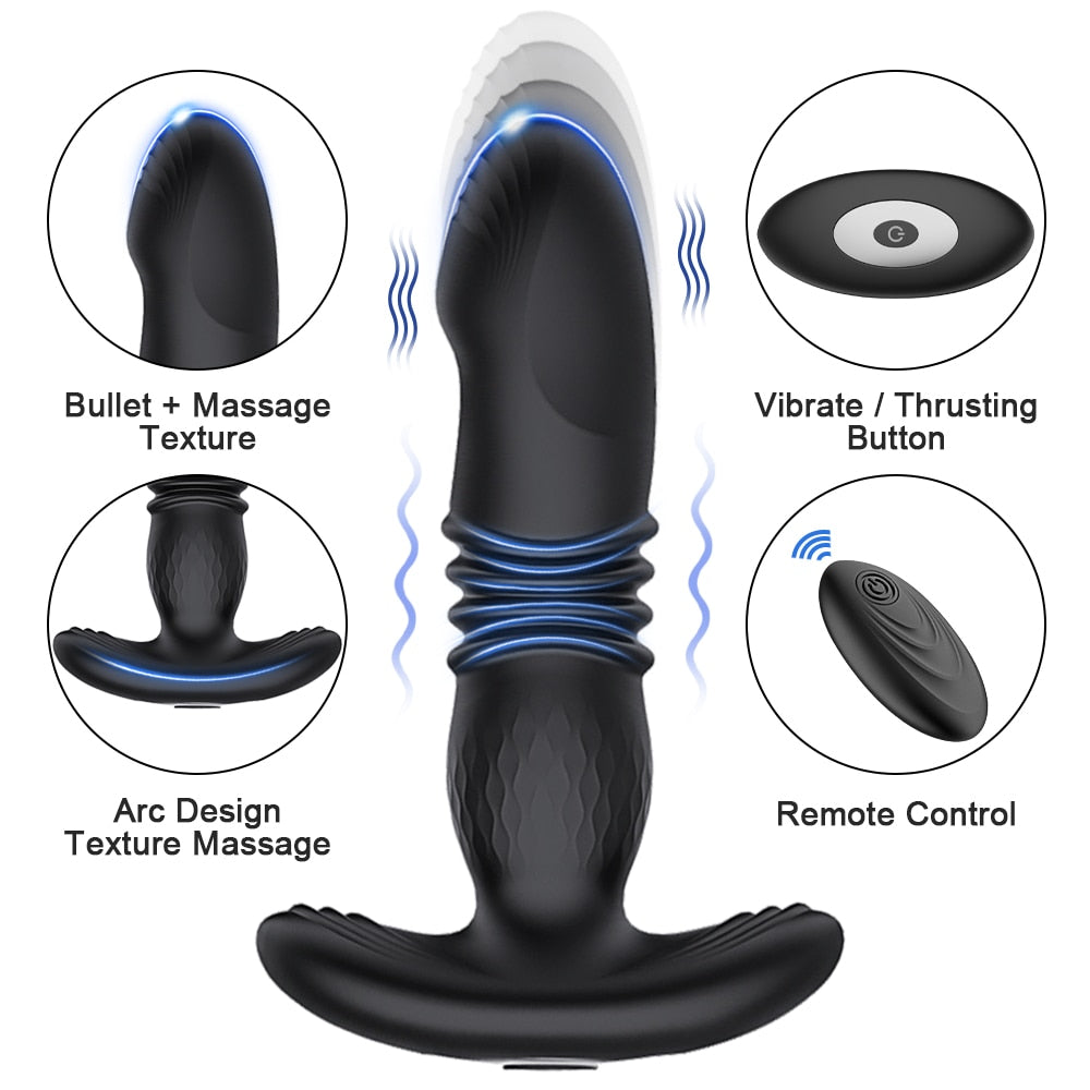 10 Thrusting/Vibrating Modes with USB Rechargeable Port and Wireless Remote Vibrator.