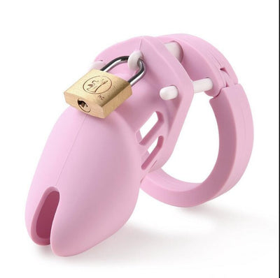Adjustable Silicone Male Chastity Penis Tip Cage Device Small/Large Lockable Ring Sleeve.  (Various Colors)
