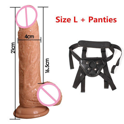 7/8 Inch Huge Realistic Dildo Silicone Penis Dong with Suction Cup for Women - toys-3366