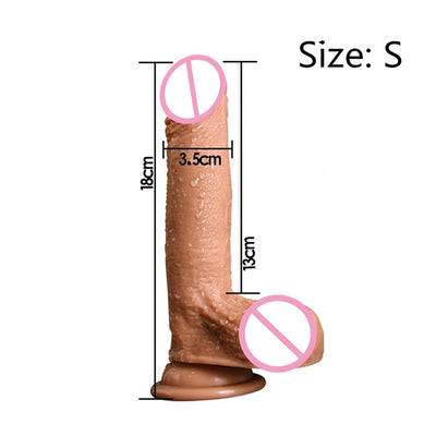 7/8 Inch Huge Realistic Dildo Silicone Penis Dong with Suction Cup for Women - toys-3366