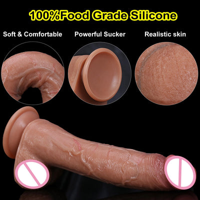 Realistic Silicone Long Penis Dildo with Suction Cup.