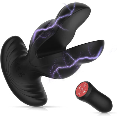 Enchufe vibrador anal con control remoto inalámbrico, resistente al agua con 8 modos de vibración y 8 frecuencias eléctricas