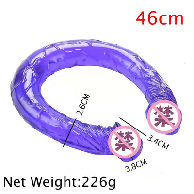 Gros gode réaliste à tête de pénis à double extrémité flexible.