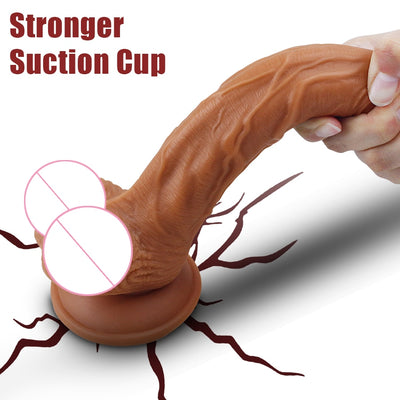 Realistic Skin Feeling Flexible Silicone Dildo with Suction Cup Adjustable Strap Panties.  (2 Sizes)