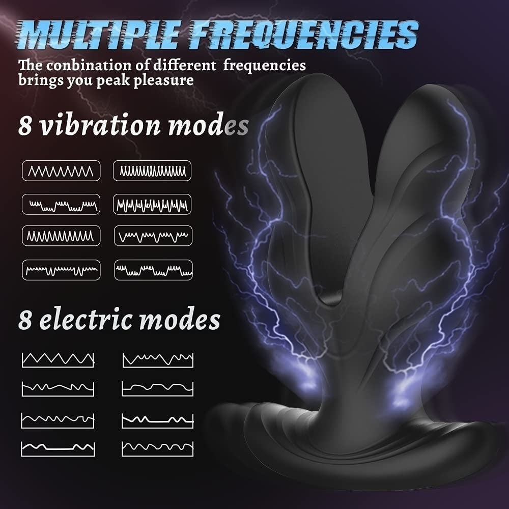 Anal Vibrator Plug With Wireless Remote, Waterproof With 8 Vibration Modes & 8 Electric Frequencies