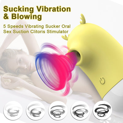 Pussy Licking Toy Clitoris Sucker 2 in 1 Oral Tongue Clitoris Stimulator Nipple Clit Sucker - toys-3366