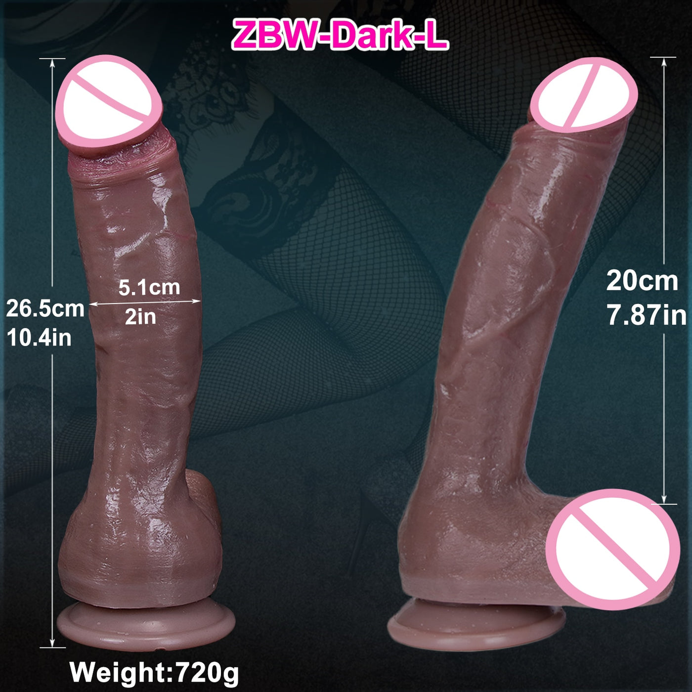 Realistic Looking - Huge Dildo with Suction Cup Various Sizes and Colors.