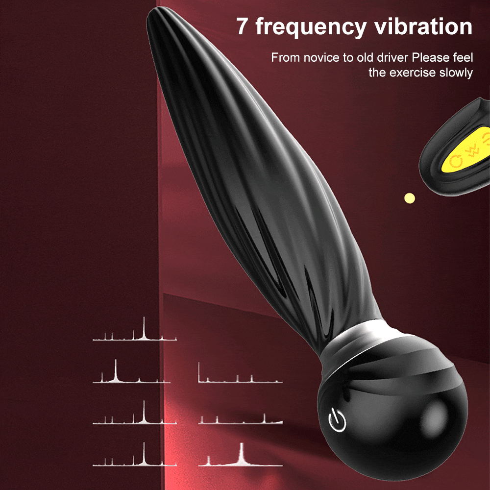 7 fréquences sans fil avec télécommande 2 variations d'un masseur anal rotatif à 360 degrés.