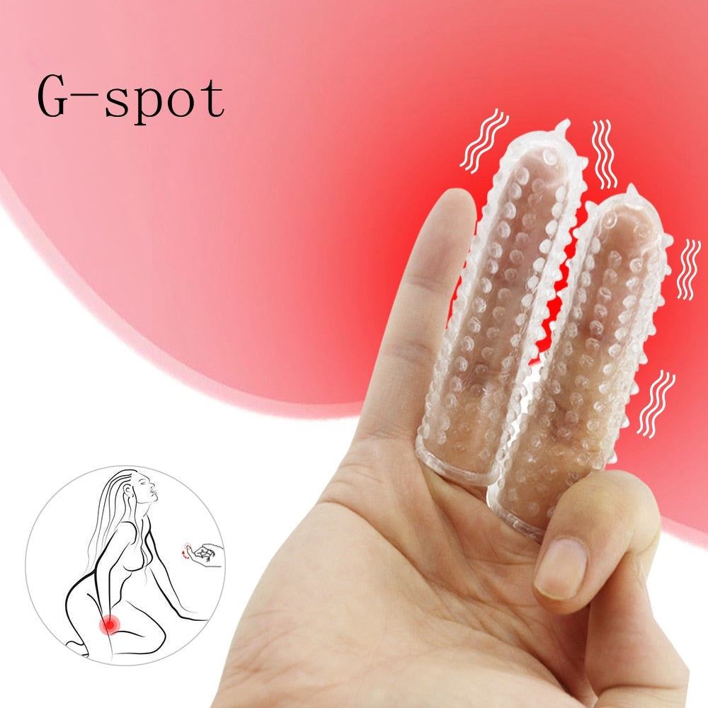 Stimulateur de manche à double doigt 2 pièces pour point G/vagin.