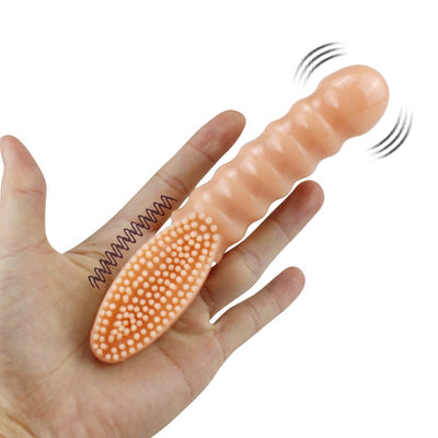Powerful Battery Operated Ribbed Finger Vibrator
