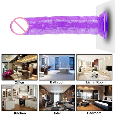 Realistic Waterproof Silicone Dildo with Suction Cup Various Colors.