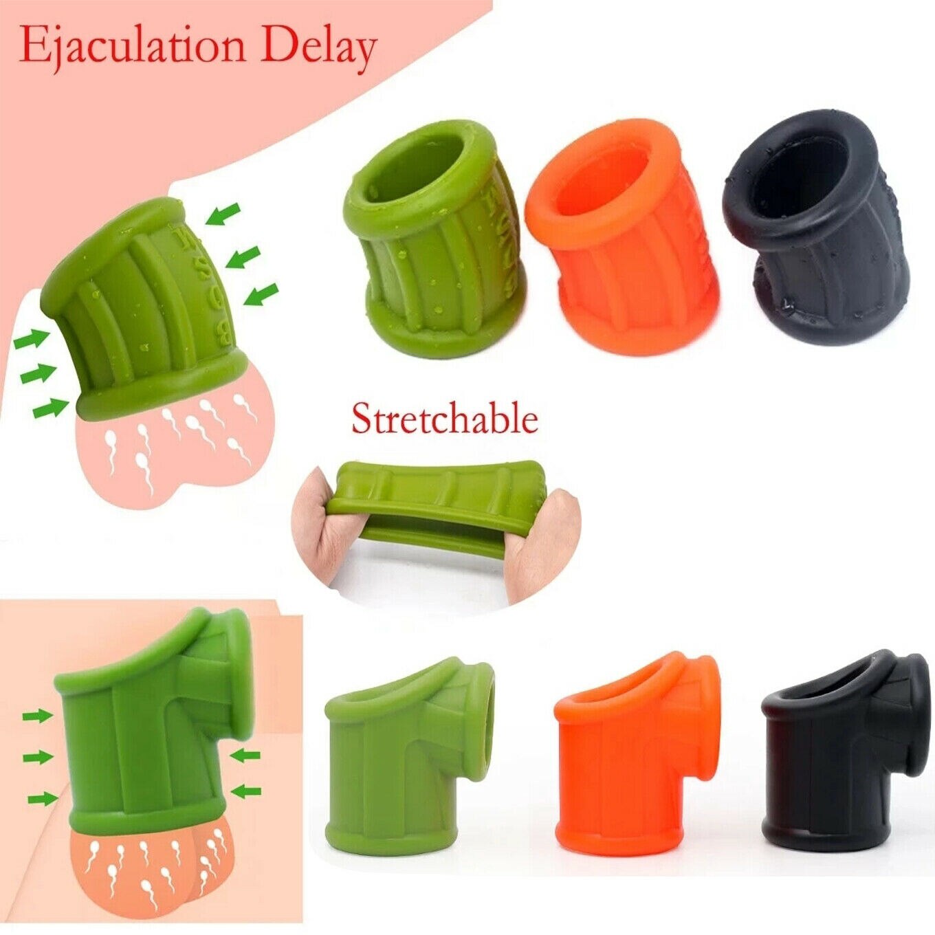 Soft Silicone Ball Stretcher To Help Delay Premature Ejaculation