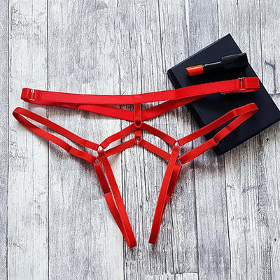 Sexy Erotic Lingerie Women Lace Open Crotch Panties Hollow Bandage Briefs Crotchless Female - toys-3366