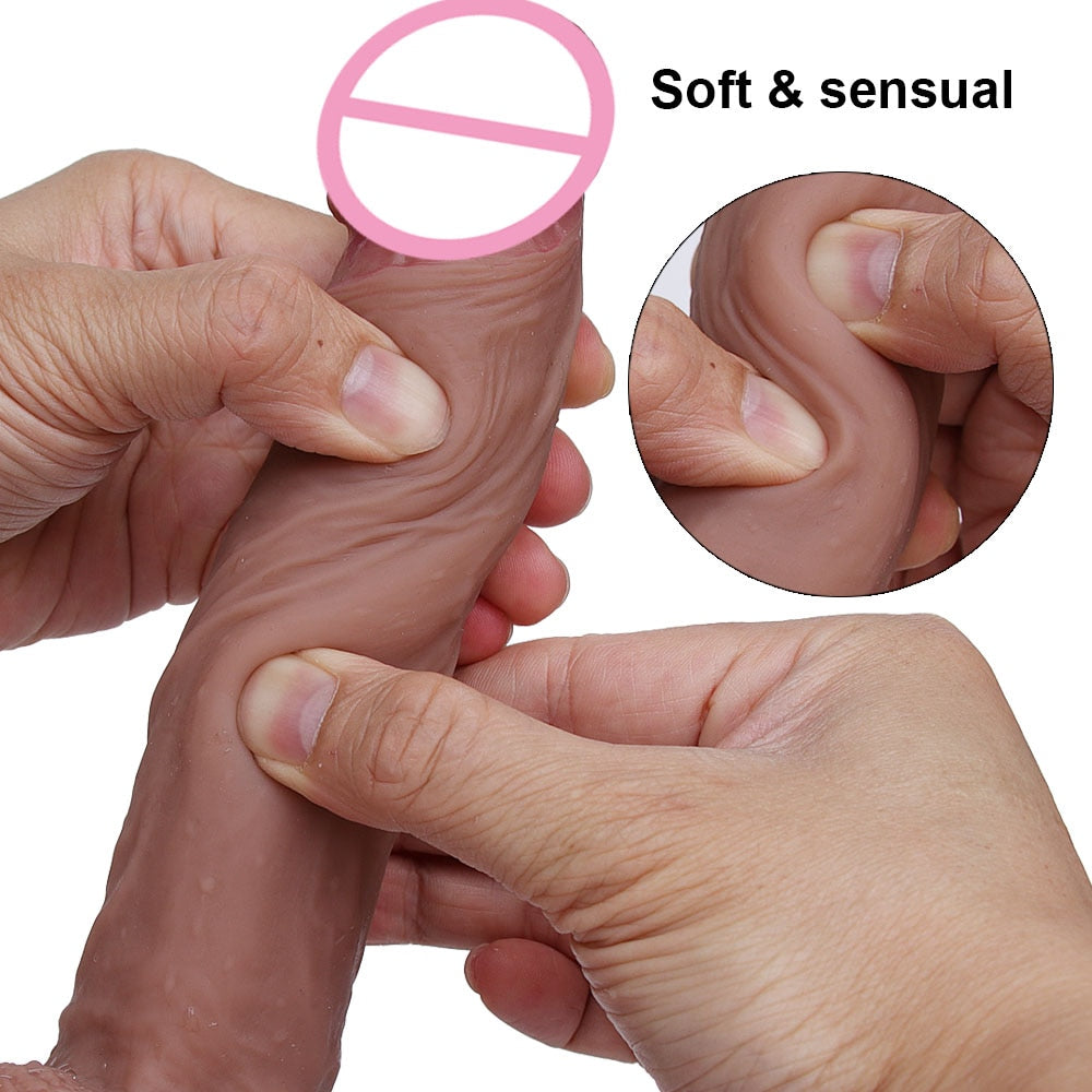 7/8 Inch Huge Realistic Dildo Silicone Penis Dong with Suction Cup for Women - toys-3366