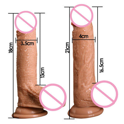 7/8 Inch Huge Realistic Dildo Silicone Penis Dong with Suction Cup for Women - toys-3366